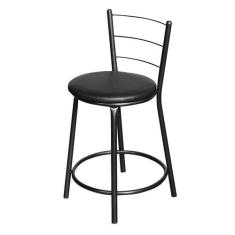 Banqueta Baixa Para Cozinha Epoxi Craqueada Assento Estofado - Lamar D