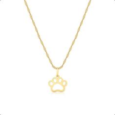 Cordão Feminino Ouro 18k 45cm Com Pingente Patinha - Dreamfactoryjóias