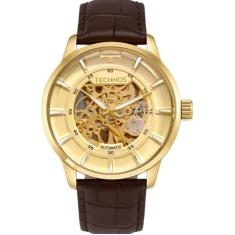 Relógio Technos Masculino Skeleton Automatico com Pulseira de Couro Ma