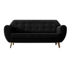 Sofá 3 Lugares Beegees Suede Preto