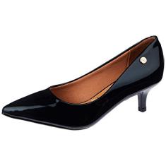 Sapato Scarpin Feminino Salto Baixo Vizzano 1122 828 Preto+dourado 38