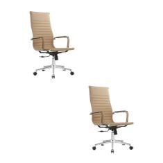 Kit com 2 Cadeiras Presidente Manhattan  Cinza