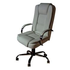 Cadeira de Escritório Presidente em Sintético Base Cromada Euro Ergo Decor Branco