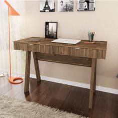 Escrivaninha 2 Gavetas Me 4128 Tecno Mobili Nogal