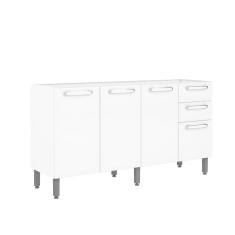 Balcão de Cozinha em Aço Bertolini Evidence 3 Portas 4 Gavetas Branco