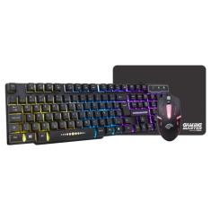Kit Gamer K-Mex - Teclado KM5228 + Mouse MOA834 + Mousepad Fxx - Iluminação Rainbow-Unissex