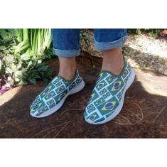 tênis sola confortavel,tenis meia.( bandeira brasil verde) - Annabê Ca