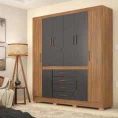 Guarda Roupa Casal 8 Portas 4 Gavetas New Realce Demóbile, Amendola Gr
