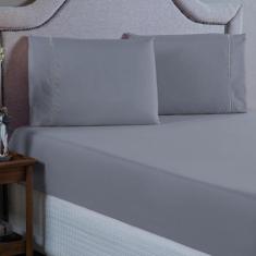 Jogo de Cama Queen com Elástico e Fronha 400 Fios com Ponto Palito 3 P