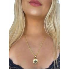 Cordão Cadeado Feminino 2mm Banhado A Ouro 18k + Pingente - ToJoia18k