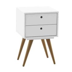 Mesa de Cabeceira Retrô 50 - Olivar - Branco