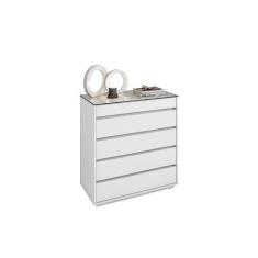 Comoda Belize 5 Gavetas Branco - Casa D Móveis