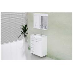 Armario Banheiro Rorato Kit 60cm Viena Branco C/e