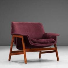 Poltrona Frattini Base Cor Teia de Aranha em material ecológico ou Nat