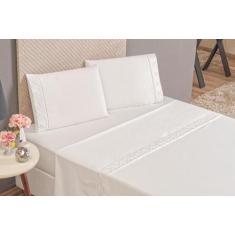 Jogo Cama Infinity King Bordado Micro Percal 300 Fios Caqui - De Luca 