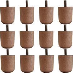 Conjunto 12 Pés Baixos para Cama Box de Madeira 5cm Cor Mel Solteiro C