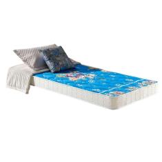 Colchão Solteiro Espuma Mike Blue Double Side D20 78x188x14cm Claro Estampado Anjos