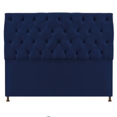 Cabeceira Sofia 195 Cm King Size Suede Azul Marinho