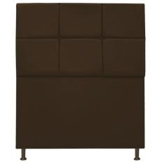 Cabeceira Estofada Damares 90cm Solteiro Botonê Suede Marrom