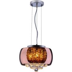 Lustre Pendente Sala Cristal K9 Attractive 28 Cm Cobre