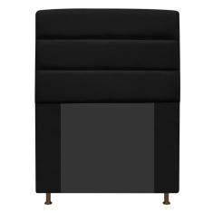 Cabeceira Estofada Turim 90cm Solteiro Suede Preto Adj Decor