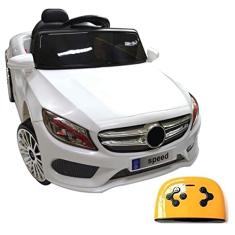 Mini Carro Elétrico Infantil com Controle Remoto - BW007BR - Importway - Branco