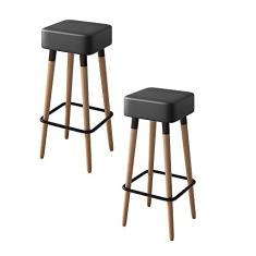 Kit 02 Banquetas Quadradas Milão Corano Preto - D'Rossi