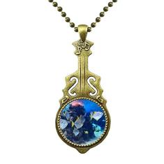 DIYthinker Colar com imagem de natureza de peixe oceano, joia antiga com pingente de música de guitarra