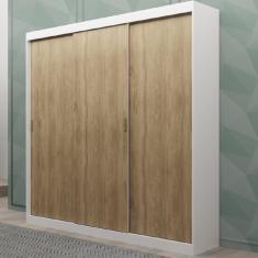 Guarda Roupa Solteiro 3 Portas 4 Gav 3 Espelhos Branco Mega