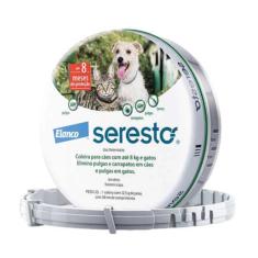 Coleira Antipulgas e Carrapatos Elanco Seresto para Cães e Gatos até 8 Kg