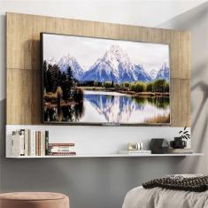 Painel TV 65&quot; com Prateleira Amsterdã Up Multimóveis Rustic/Branco