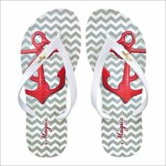 Chinelo Praia Feminino Âncora Vermelha Magicc Bolsas-Feminino