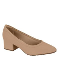 Sapato Feminino Modare Salto Baixo Grosso Conforto 7340.123, Nude napa