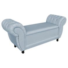 Recamier Baú Grécia 1,40 m Linho D'Rossi - DRossi, Cinza Claro A05