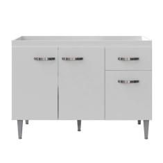 Balcão Para Pia Gabriela 120 Cm 3 Portas Branco  Ajl