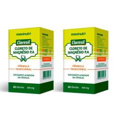 Kit 2 Cloresil Cloreto Magnésio 500mg 60 Cápsulas Maxinutri