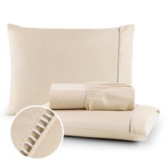 Kit De Lençol Cama 03 Peças 400 Fios Toque Acetinado Barato - Casa Com