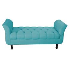 Recamier Grecia Decorativa 150cm Suede Azul Turquesa - Montanaris Deco