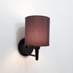 Arandela Cilíndrica Vivare Md-2009 Base Alumínio Preto Cúpula em Tecido - Bivolt