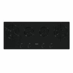 Cooktop Venax Linear Arena 4 Bocas Preto De Embutir A Gás Em Vidro Temperado Bivolt P24629
