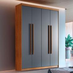 Guarda Roupa Solteiro Heros 4 Portas E 2 Gavetas Moderna Imbuia Com Grafite
