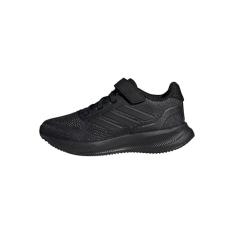 adidas Tênis infantil Runfalcon 5 sem cadarço casual - preto, Preto/Preto/Preto, 15