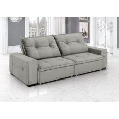 Sofá Retrátil e Reclinável 5 Lugares Linho com Molas Aquarius 280cm - 