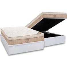 Cama Box Baú Casal: Colchão Molas Bonnel Ortobom Nanolastic Elegant + 