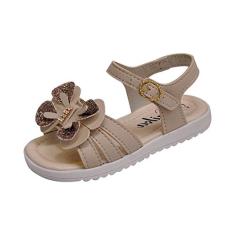 Sandália Papete Infantil Menina Raniel Laço Duplo Marfim