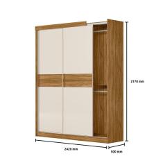 Guarda-Roupa Modulado de Canto Florença MDP 6 Portas Moval