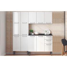 Cozinha Modulada Completa Múltipla 3 Peças (Paneleiro+Armário+Gabinete Pia) CZ33 Branco - Bertolini