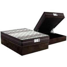 Conjunto Box Baú Casal: Colchão Molas Probel Prolastic ProDormir Palace + Base CRC Suede Brown(138x188)