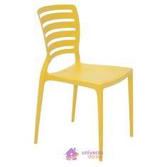 Cadeira Tramontina Sofia Amarela Sem Braços Encosto Vazado Horizontal