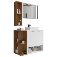 Gabinete Banheiro Ibiza 2 Portas Cuba e Armario Espelheira - Móveis Be